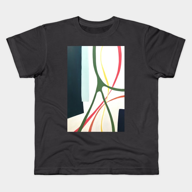 Ribbons of Color Modern Abstract Painting Kids T-Shirt by InalterataArt